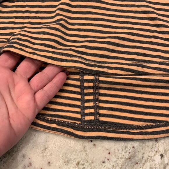 Calia Striped Scoop Neck High Low Fitted Shirt S - Picture 4 of 6